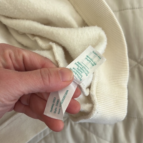 Marine Layer Anytime Sweatshirt Cream with Rainbow Stripes Size Small - Picture 8 of 16